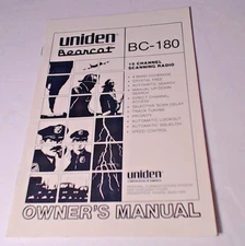 BC-180 UNIDEN BEARCAT ORIGINAL OPERATING MANUAL
