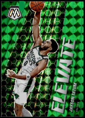 2020-21 Panini Mosaic #25 Jayson Tatum Elevate Mosaic Green E1