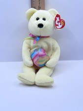 Ty ( Eggbeart ) 2004 Yellow Beanie Baby Easter Bear Holding An Easter Egg