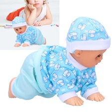 (Garon 10in S)Lifelike Cute Baby Doll Electric Smart Laughing Crawling Doll
