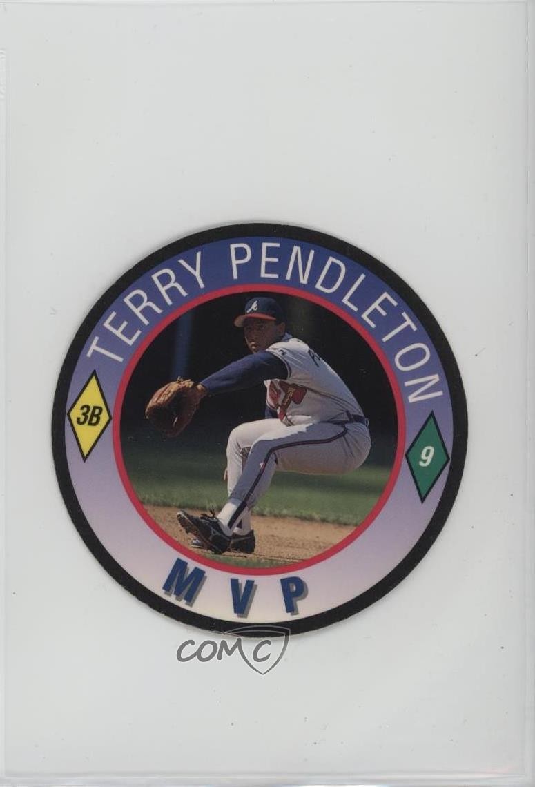 1992 Score Hardee's/Coca-Cola Major League Line-Up Discs Terry Pendleton #23 0n8