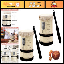 Premium Sourdough Starter Kit - 2 Pack 40oz Wide Mouth Glass Jars for Baking