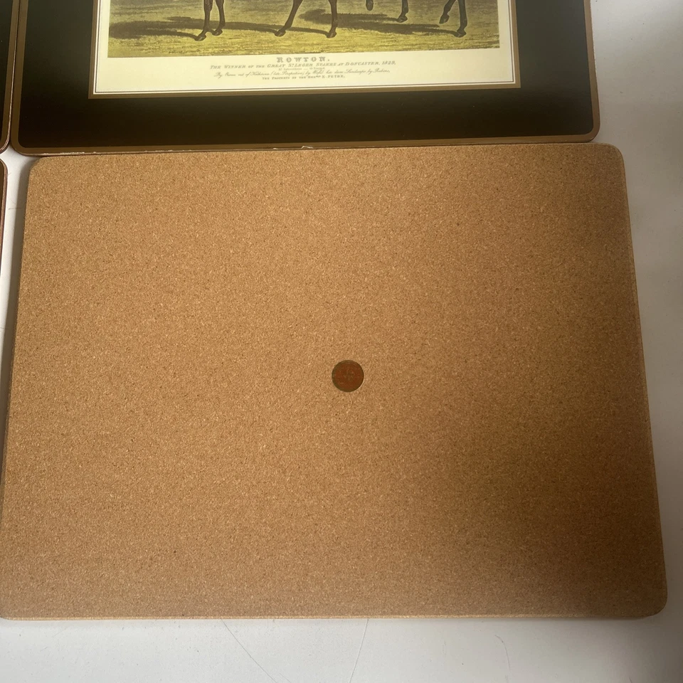 8 Pc Pimpernel Tally Ho Black Hunt Hounds Meet Table Cork Placemats England - Image 4 of 4