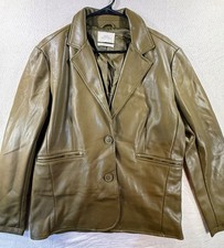 Urban Outfitters Womens Jules Jacket Faux Leather Blazer Small