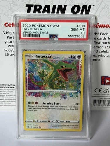 2020 POKEMON SWORD & SHIELD VIVID VOLTAGE #138 RAYQUAZA PSA 10