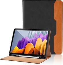 Case for Samsung Galaxy Tab S8/S7 11 Inch with S Pen Holder, PU Leather Flip Cov