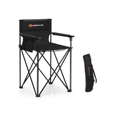 COSTWAY Folding Camping Chair, 38.5  Height Portable Tall Directors Chair