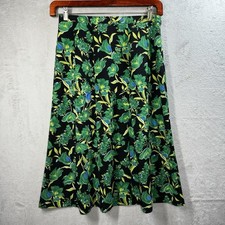 Sag Harbor Midi Skirt Green Black Tropical Floral Women  s Size 10 Office Resort