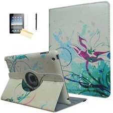 Case for iPad Air 2, Rotating Stand Smart Case Cover Magnetic Auto Wake Up/Sl...