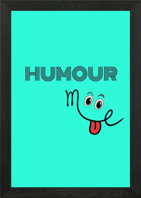 Humour Me Cartoon Gesicht - Neon gerahmtes Wandbild Poster Leinwanddruck Bild