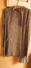 Mossimo Supply Co. Gray Open Front Knit V-Neck Cardigan Sweater Pockets M
