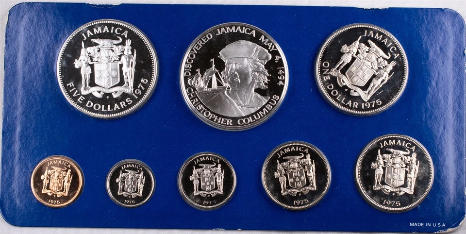 1975 Jamaica 8 Coin Silver Proof Set COA ASW 1.8772 - Image 3 of 4
