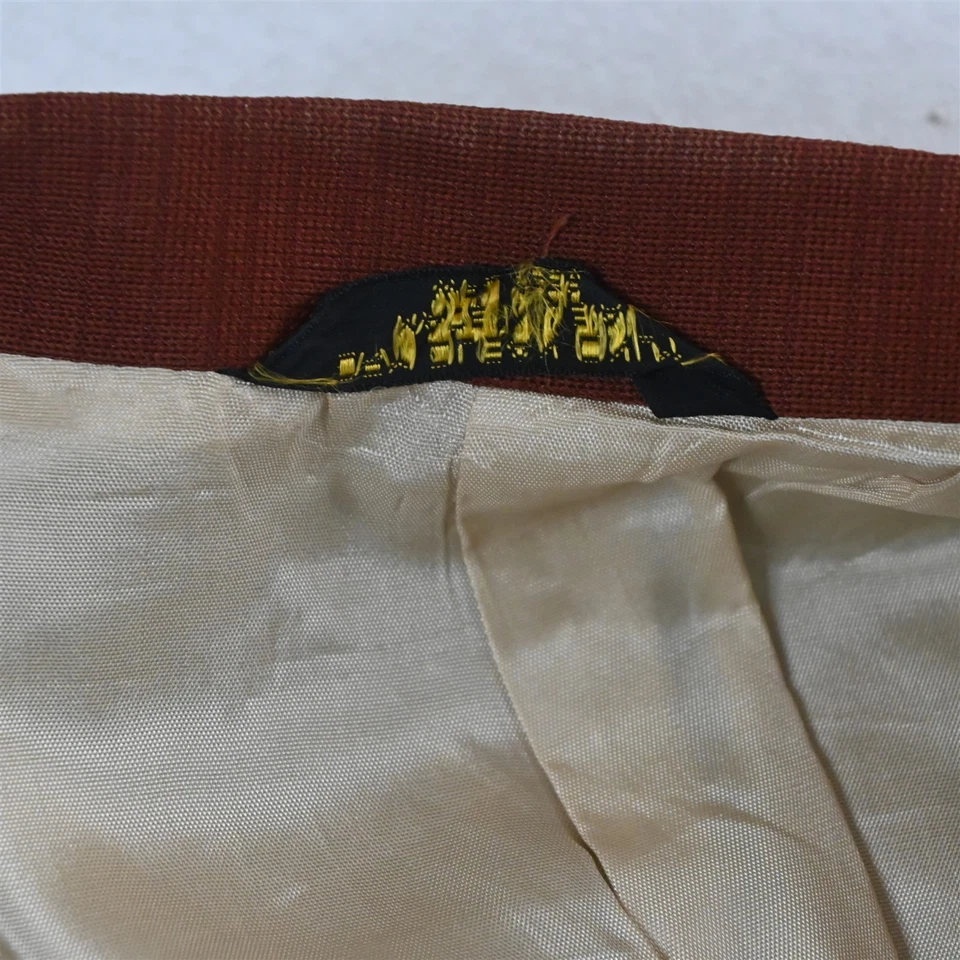 Vtg USA Made 3 Piece 38L 28x28 Orange Vest Mens Jacket Pants Suit - Image 4 of 4