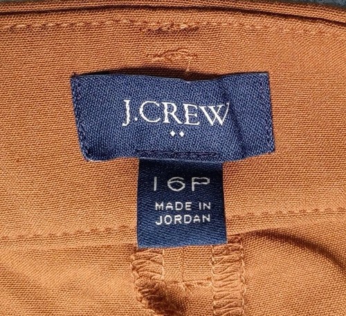 J.Crew 16P Cameron Pantalones al Tobillo Ajustados Marrón Camel Pantalón de Trabajo con Cinturón - Imagen 8 de 12
