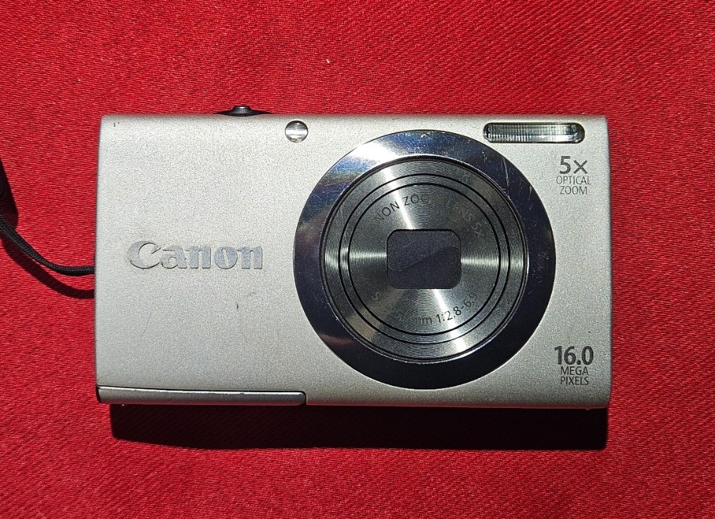 Canon Powershot A2300 IS HD Digital Camera PC1732 Silver, No