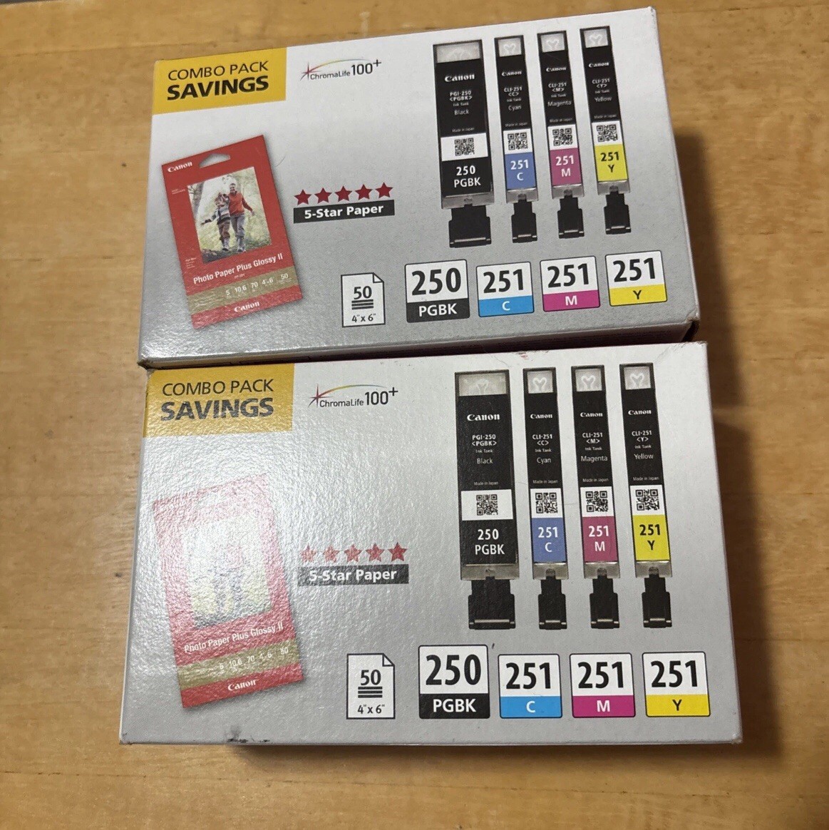 Canon Ink Cartridges Combo Pack - 2 PGBK 250 + C, M, Y 251-image