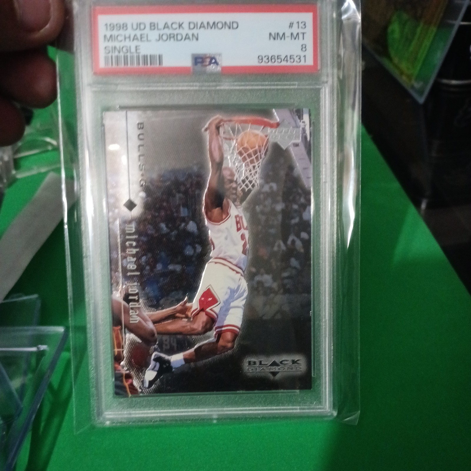 1998 UPPER DECK BLACK DIAMOND SINGLE #13 MICHAEL JORDAN PSA 8
