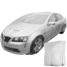 5 PACK Clear Plastic Disposable Car Cover Temporary Universal Rain Dust Garage