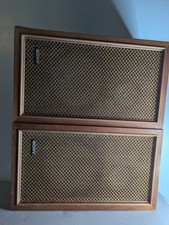 Vintage SONY SS Walnut Bookshelf Speakers Auxiliary Port, Cosmetic Wear, Tested