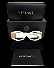 Versace Sunglasses VE 4466U 5462/80 Polished White w/Gold Medusa Logo w/case
