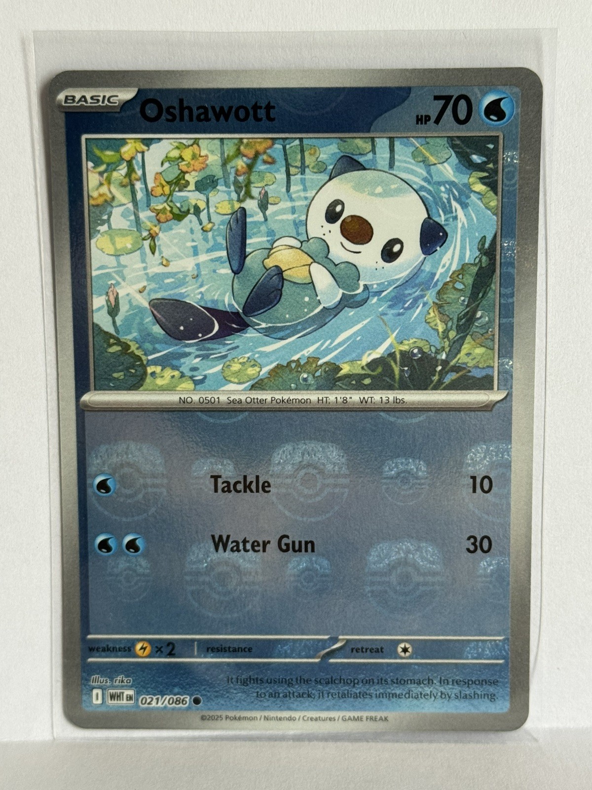 Oshawott 021/086 Master Ball Reverse Holo NM/M - White Flare