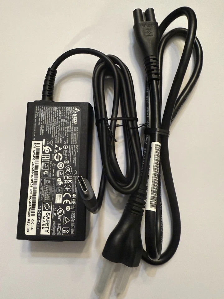 Genuine Delta USB-C 20V 2.25 Amp 45W AC Adapter Power Supply ADP-45HG B NEW - Image 3 of 4