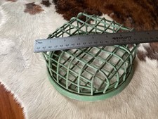 Vintage Dazey Flower Holder Large Green Metal Frog 7 1/2 Inch Round Square Cage