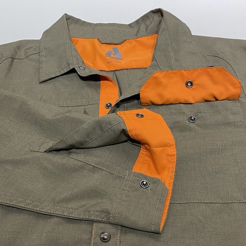 Eddie Bauer First Ascent Shirt Men’s Large Brown Pearl Snap Long Sleeve Outdoor - Picture 4 of 7