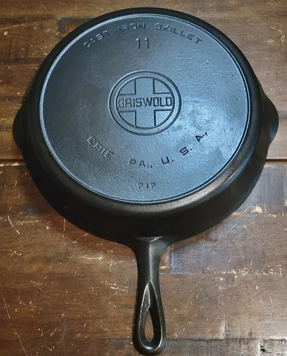 Griswold Cast Iron #11 Large Block Logo Skillet, Restored, Vintage Erie EPU