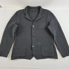 Massimo Dutti Textured Button-Up Cardigan Charcol Grey Wmn's Lg