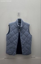 J.Crew Mens Blue Cotton Diamond Quilted Insulated Pockets Puffer Vest Size S