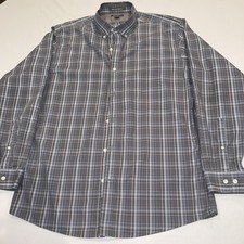 Eddie Bauer Men's Large Long Sleeve Wrinkle Free Classic Fit Plaid Shirt Cotton