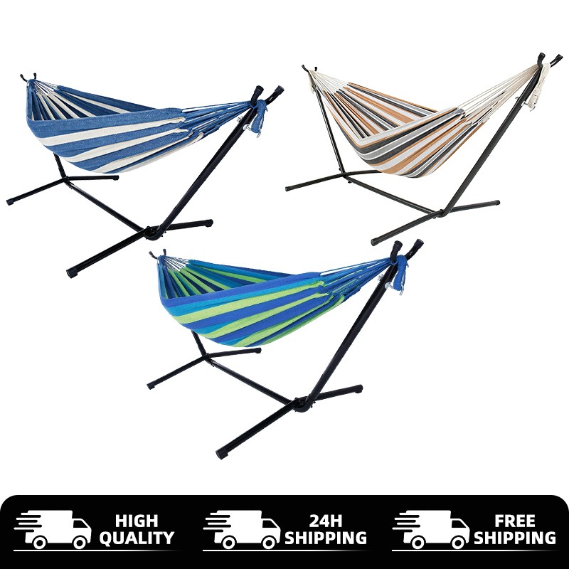 Portable Camping Hammock with Stand Outdoor Patio Swing for 2 Person Carrying