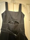 Topshop Black Sleeveless Jumpsuit Belted Contrast Stitching Square Neck Pockets — photo 7