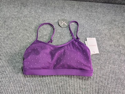 Capezio Spot on Adult W/Bra Tek Mesh Overlay Bra Top Built in Support Plum Small