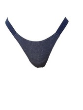 Victoria's Secret PINK Cotton Thong Panty Blue Logo Waistband Women's New