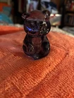 Fenton Purple Glass Sitting Bear