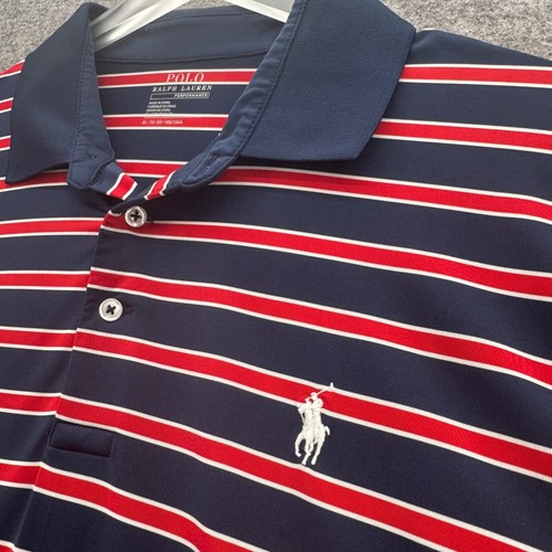 Polo Ralph Lauren Mens Performance Golf Polo Shirt Size XL Red White Blue Stripe - Picture 5 of 8