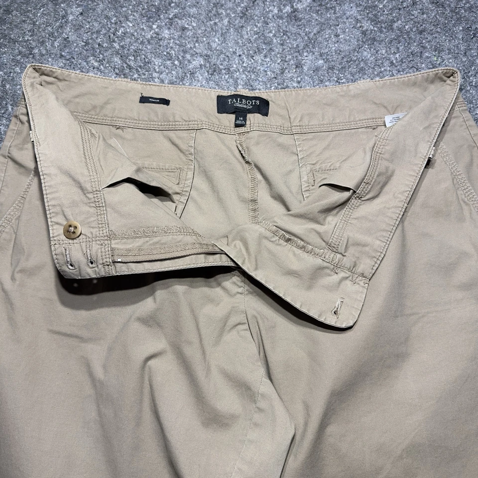 Talbots Women's Sz 14 Brown Khaki Stretch Straight Leg Pants - Image 4 of 4