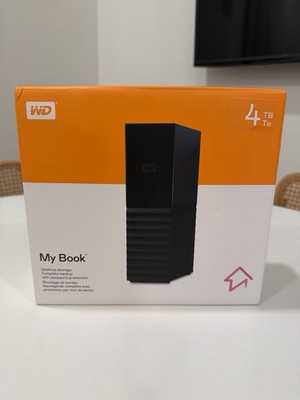 Western Digital My Book 4TB Desktop External HDD USB Password Protection Black
