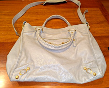 Balanciaga gray leather handbag, hardware det...