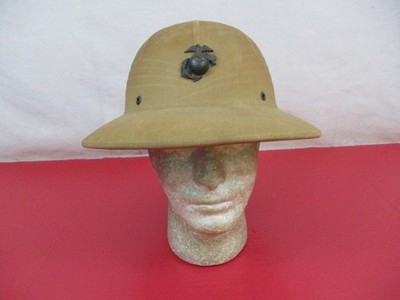 WWII USMC Marine Corps Hawley Pith or Sun Helmet w/EGA Emblem