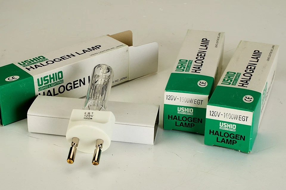 Lámpara halógena/tungsteno EGT 1000 vatios 120 V 2 pines conectar NUEVA en caja - Lote de 3 Foto 2 de 3