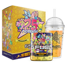 GFuel NeoPets Great Golden Slushie Collector's Box Tub Tumbler Cup with Code