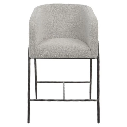 Uttermost Jacobsen 27" Contemporary Steel and Fabric Counter Stool in Gray - Picture 3 of 7