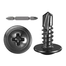  400Pcs 8 1/2  for Sheet Metal Self-Tapping Screws 410 Black Stainless Steel...