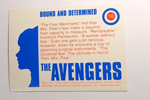 Vintage 1992 Avengers Trading Card #16 Emma Peel Bound Determined Cornerstone - Picture 2 of 3