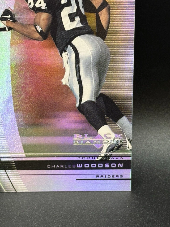 1999 Upper Deck Black Diamond - Charles Woodson #79 Diamond Cut- Oakland Raiders - Image 4 of 4