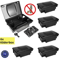 6X Rattenfalle KöDerbox MäUsefalle KöDerstation Mit Schlagfalle Schwarz Petigi
