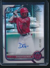 DENZER GUZMAN AUTO 1st 2022 Bowman Chrome Prospects REFRACTOR #/499 Angels RC